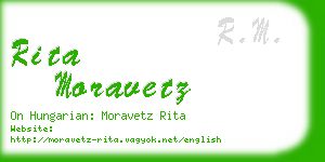 rita moravetz business card